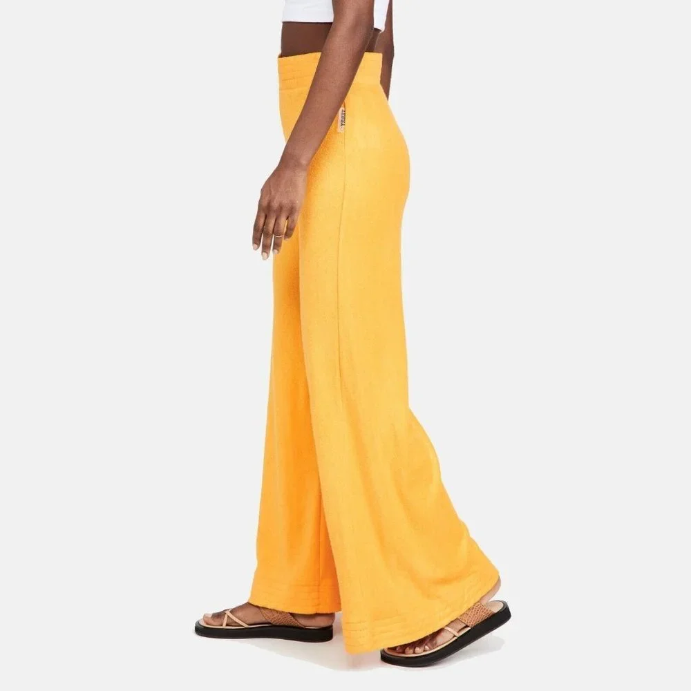 NWT SIMON MILLER GOLDEN YELLOW RETRO LOA WIDE LEG TERRY CLOTH PANTS SIZE SMALL - Picture 3 of 11